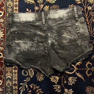 Army style short jean shorts